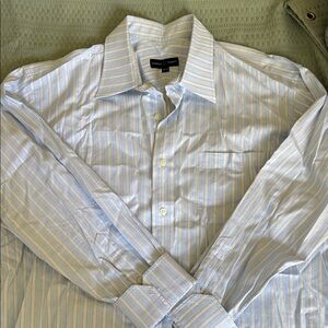 Robert Talbott Light Blue and White Striped Dress Shirt